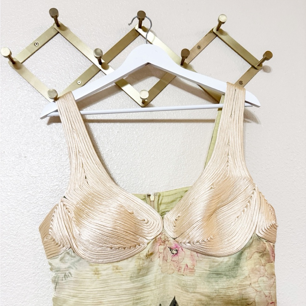 Anthropologie Geisha Designs Floral Maxi Slip Dress in Light Yellow size large - Picture 7 of 14
